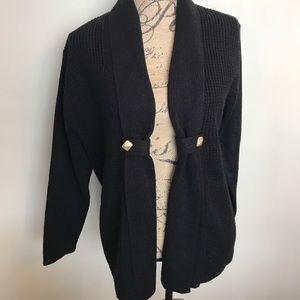 Jenny Black shawl collar cardigan w/ gold buttons